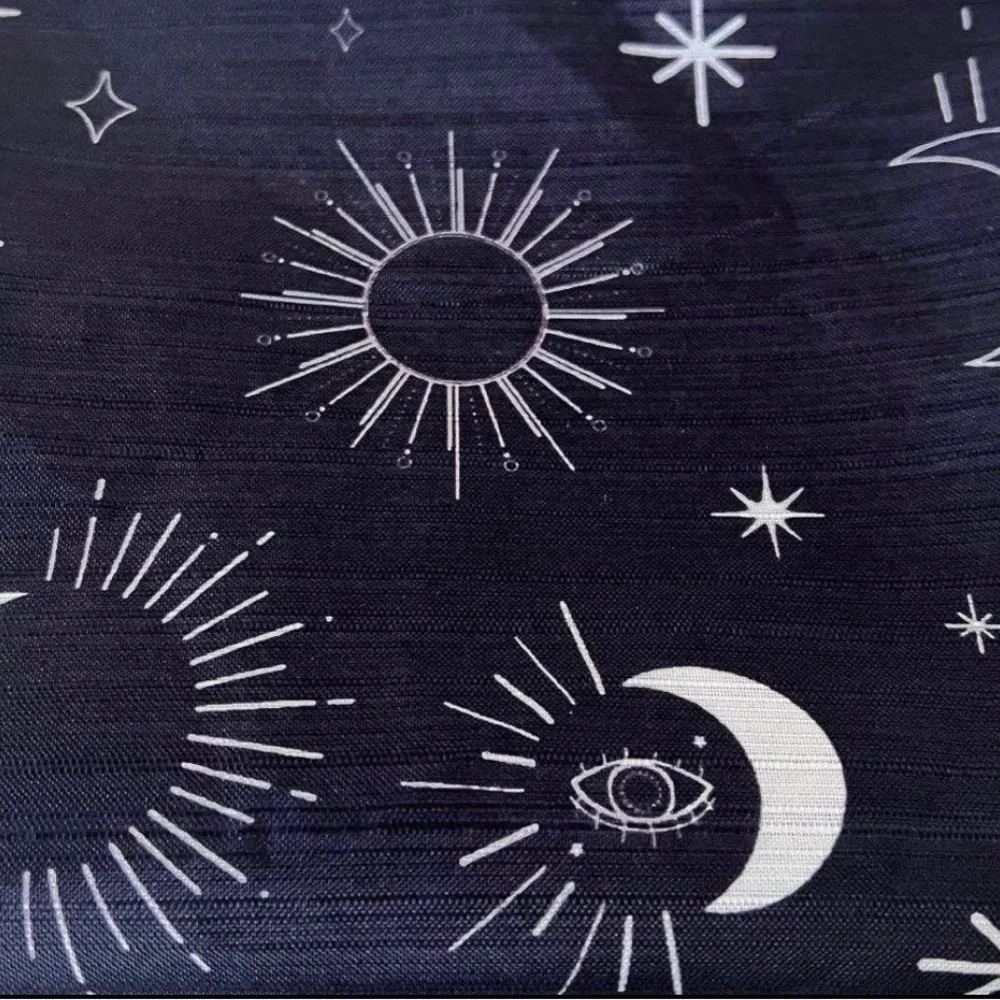 Moon Sun Stars Evil Eye Blue Shower Curtain